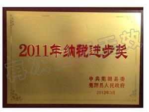 2011年納稅進(jìn)步獎(jiǎng)